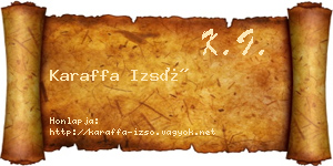 Karaffa Izsó névjegykártya